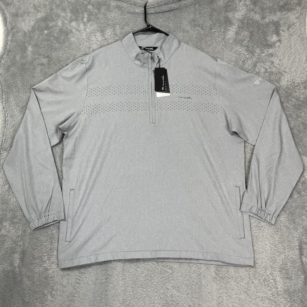 TravisMathew Jacket Mens 2XL Heather Gray 1/4 Zip Golf Windbreaker Pullover